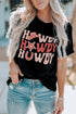 Black Howdy Letter Graphic Print Short Sleeve T Shirt